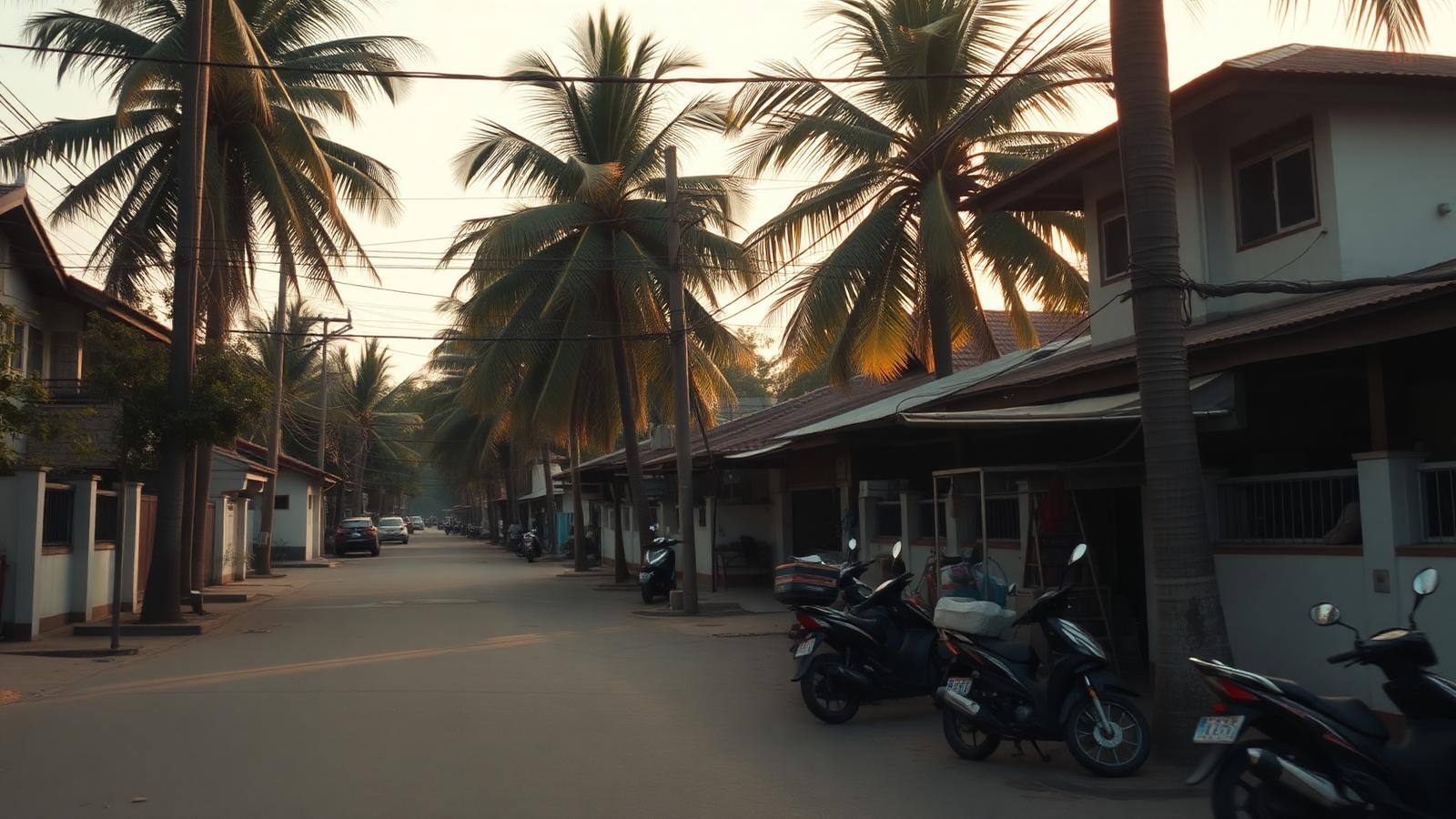 Straßenszene im Alltag einer thailändischen Kleinstadt