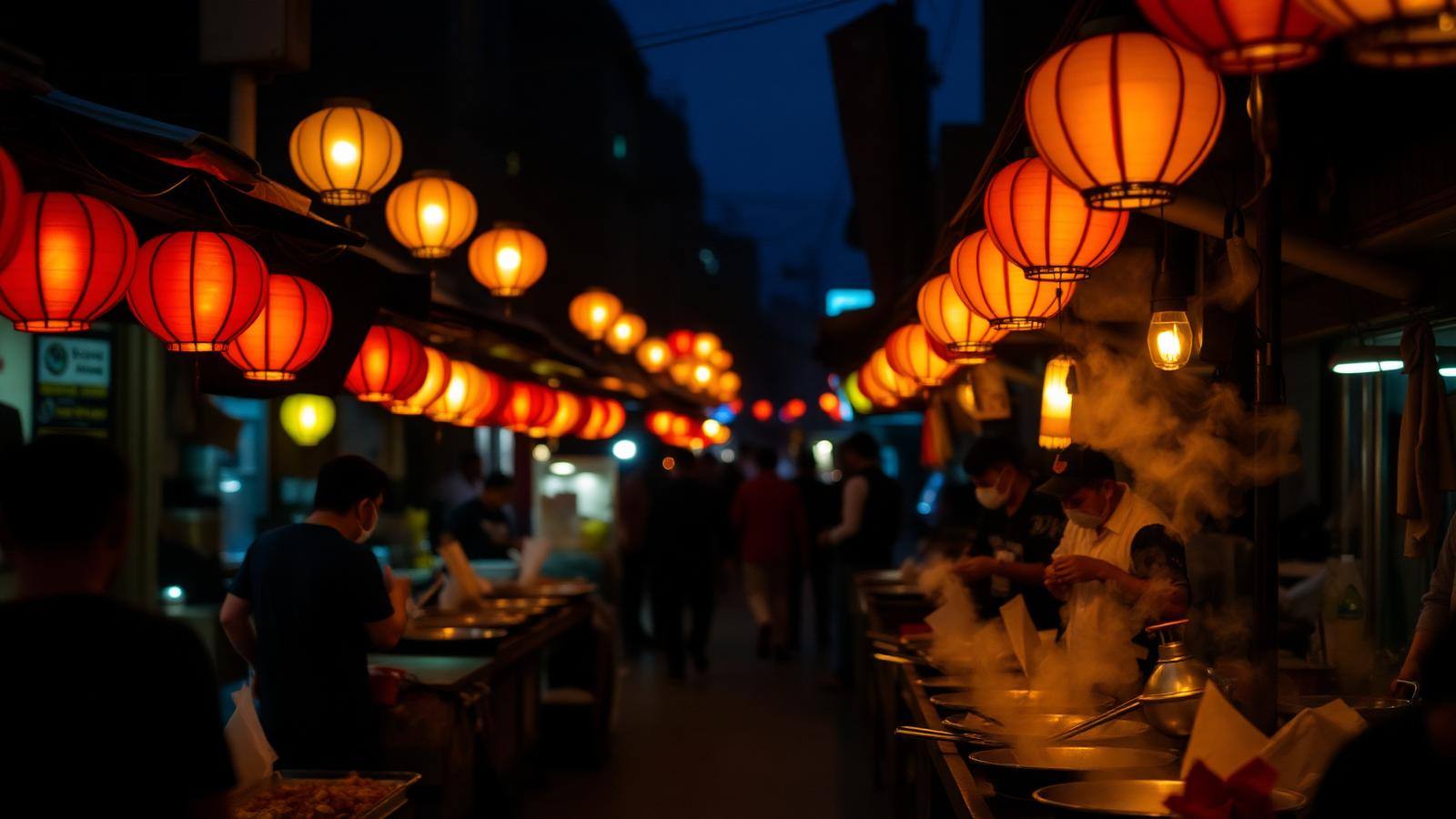 Abendlicher Markt in Thailand