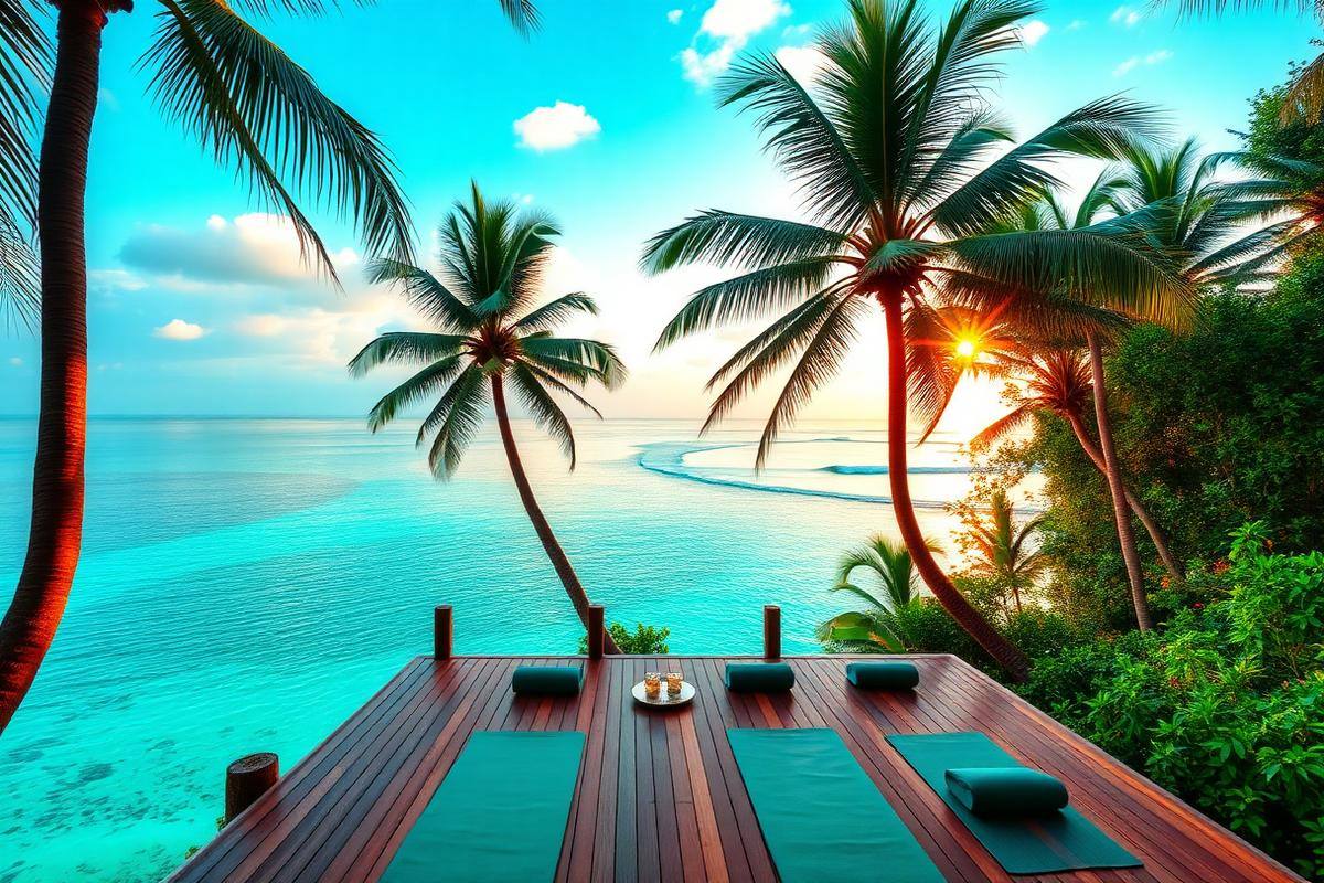Yoga-Deck mit Blick auf die Andamanensee