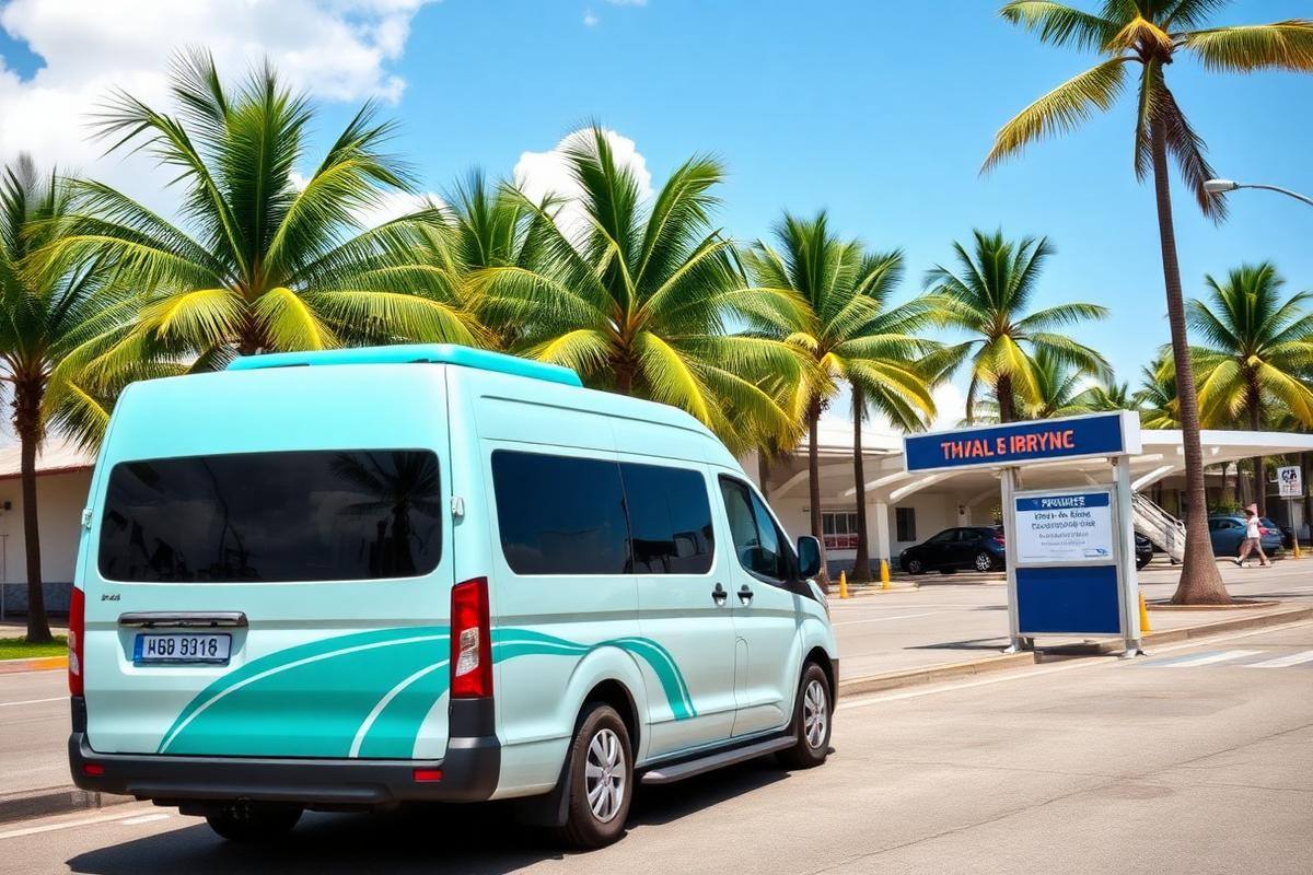 Privater Transfer-Minivan am Flughafen in Thailand